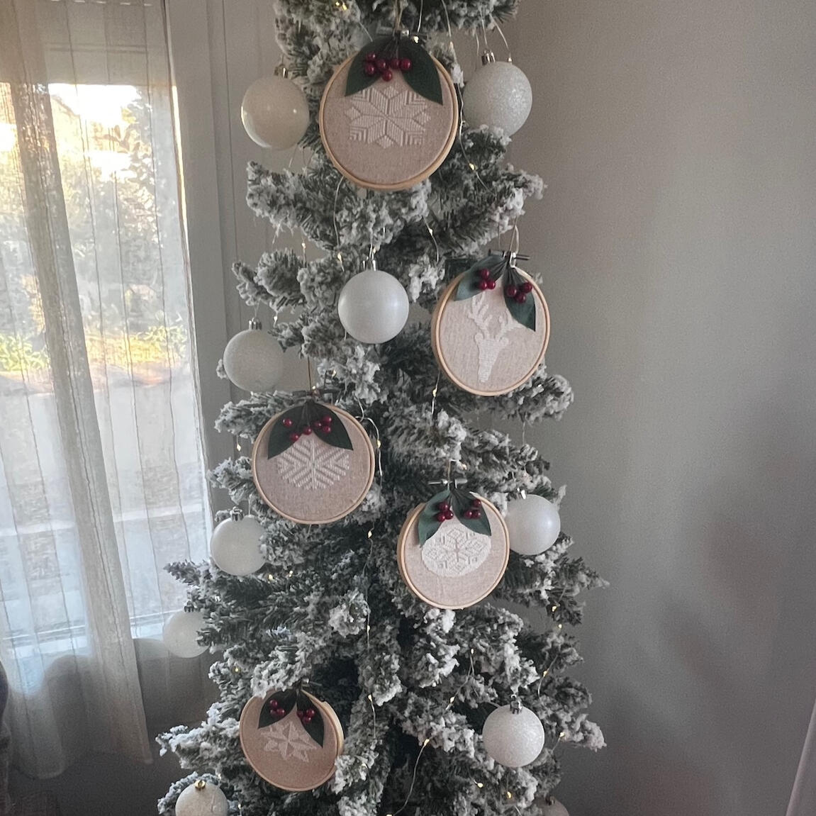 Nordic ornaments on linnen