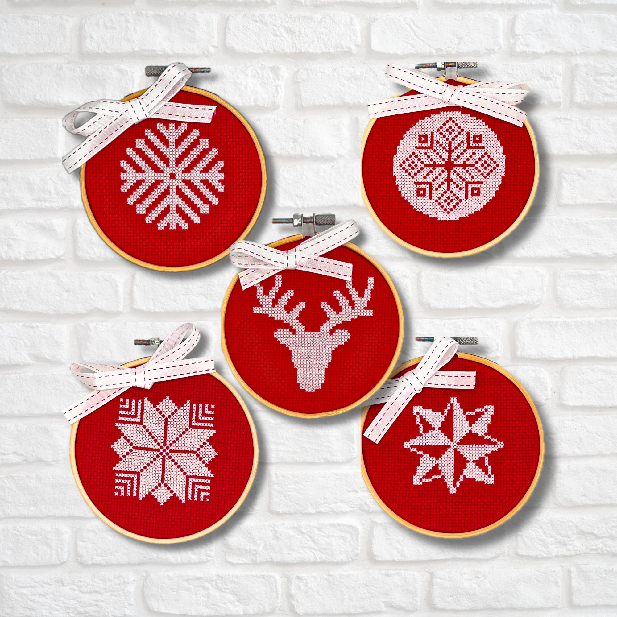 Nordic Ornament Cross Stitch Pattern Set Scandinavian Ornament Cross Stitch Pattern Bundle